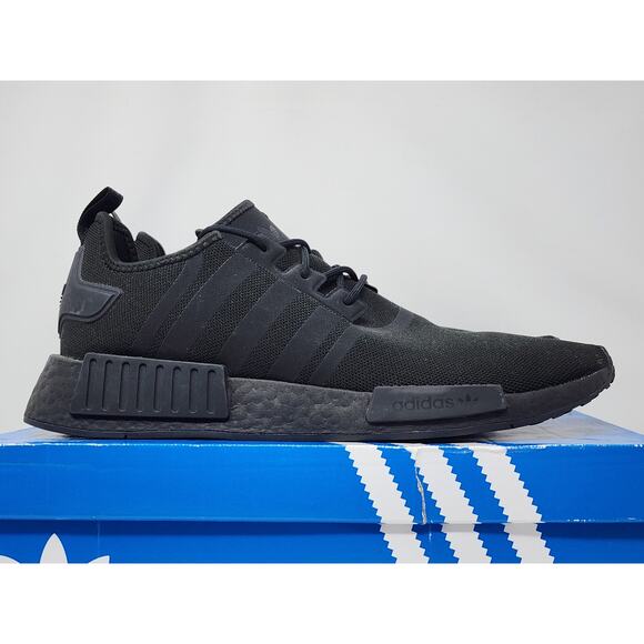 Adidas NMD_R1 Primeblue TRIPLE BLACK GZ9256 Size 13 WORN - Picture 5 of 8